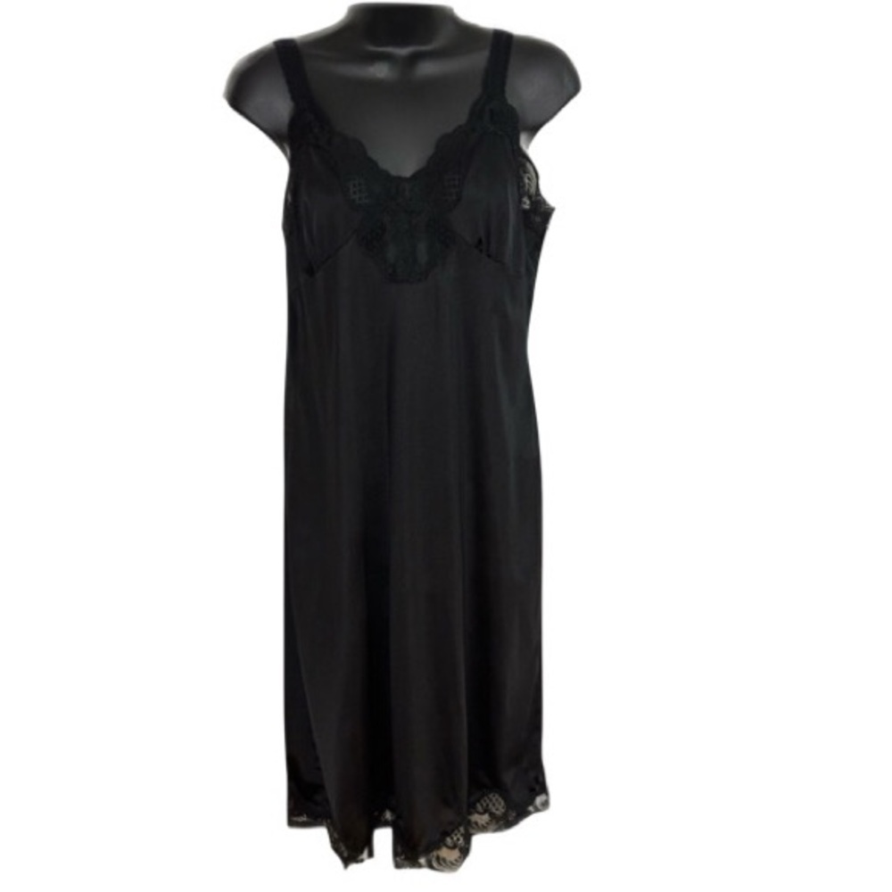 Lacy Black Midi Slip